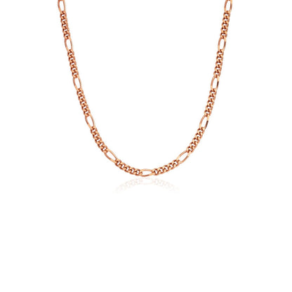 Layering Small Figaro Chain Necklace (Rose Gold)