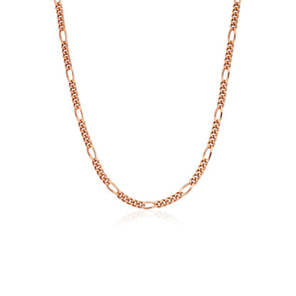 Layering Small Figaro Chain Necklace (Rose Gold)