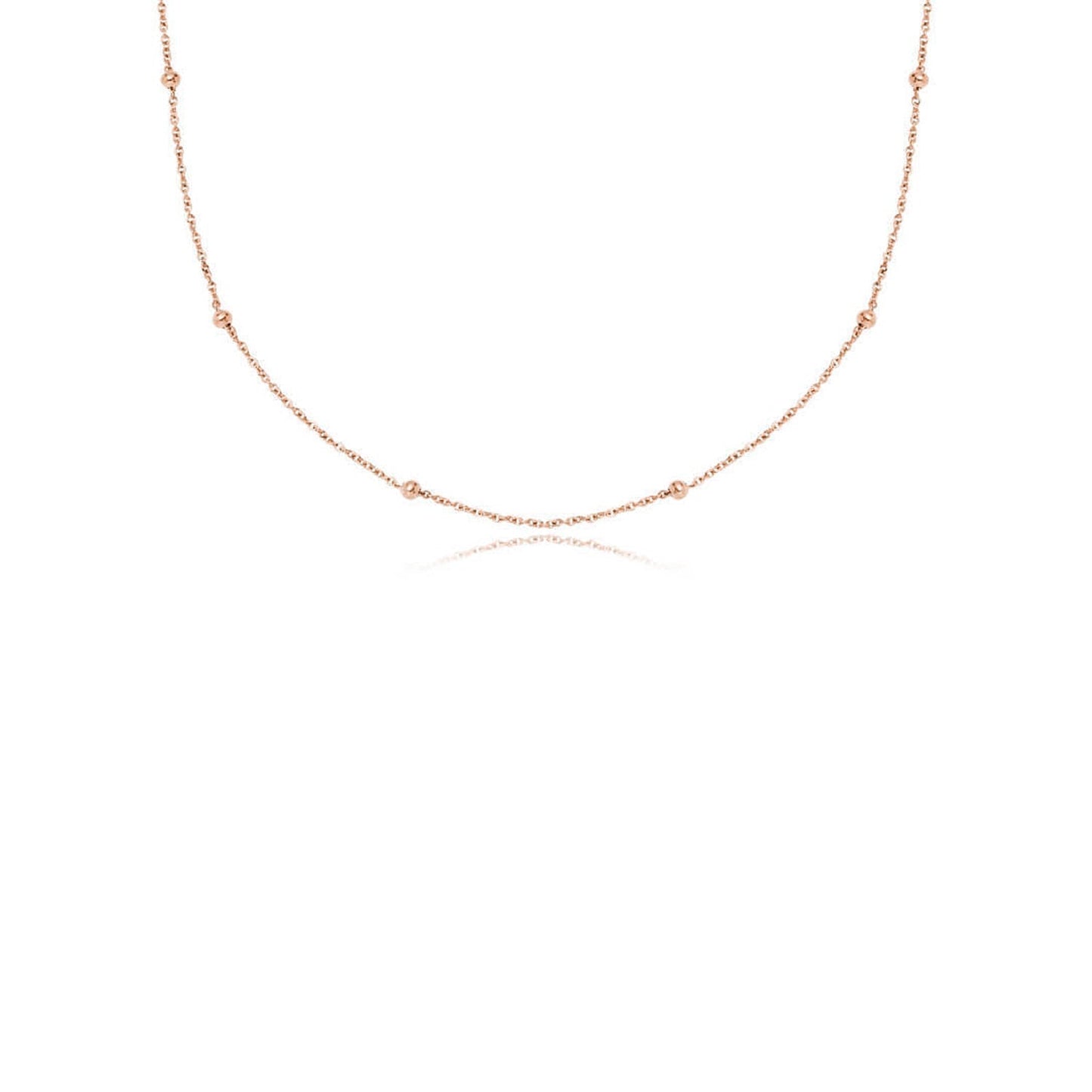 Layering Sphere Chain Necklace (Rose Gold)
