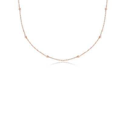 Layering Sphere Chain Necklace (Rose Gold)