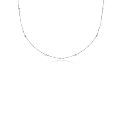 Fingerprint Moon & Star Tag Necklace (Silver)