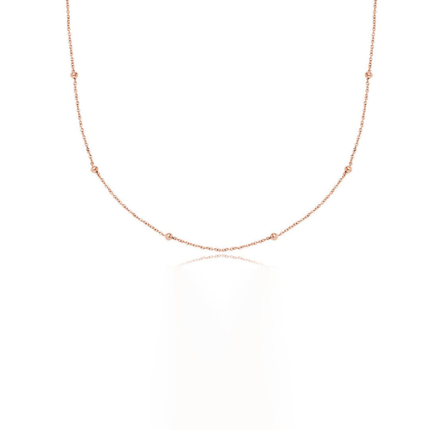 Layering Sphere Chain Necklace (Rose Gold)