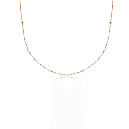 Layering Sphere Chain Necklace (Rose Gold)