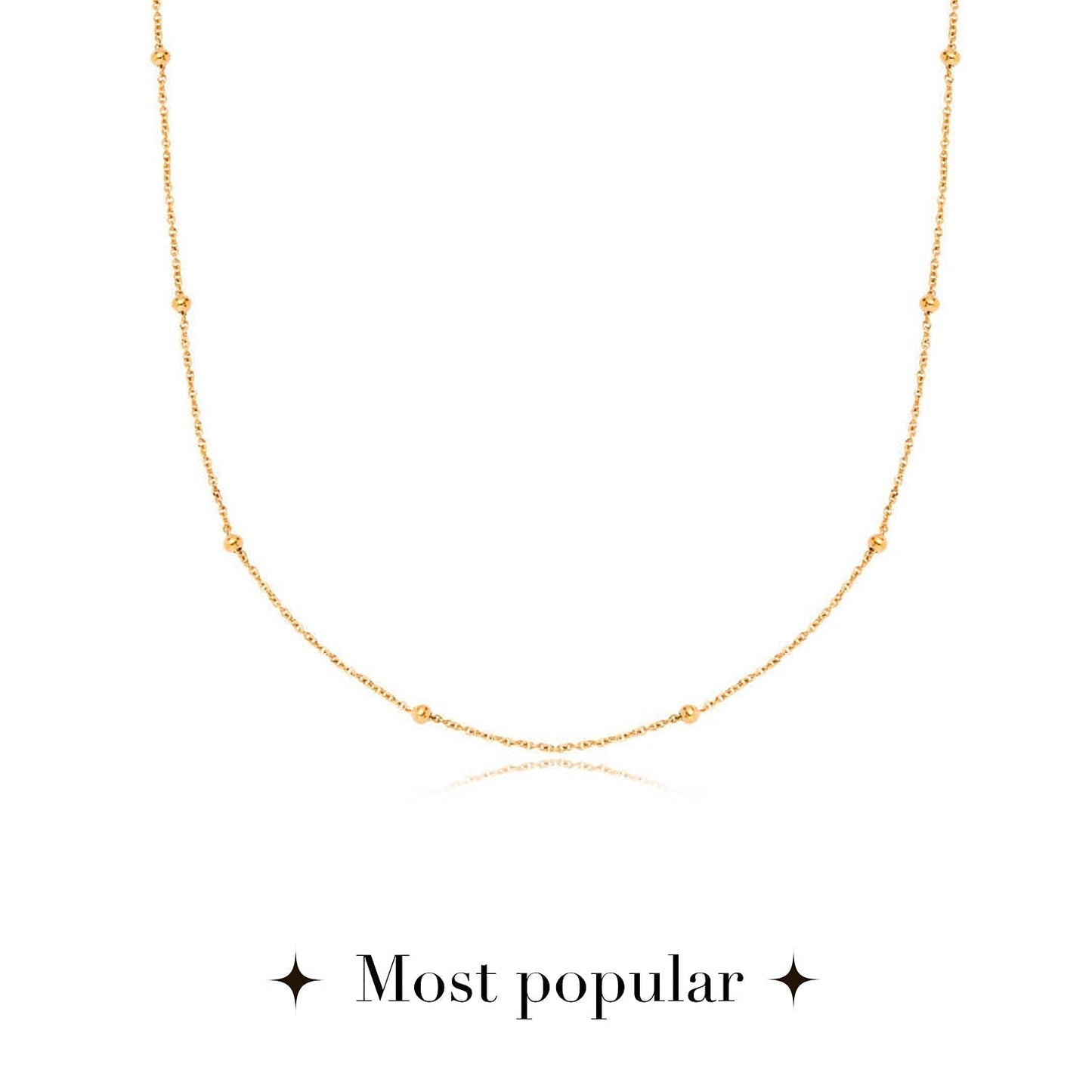 Layering Sphere Chain Necklace (Gold)