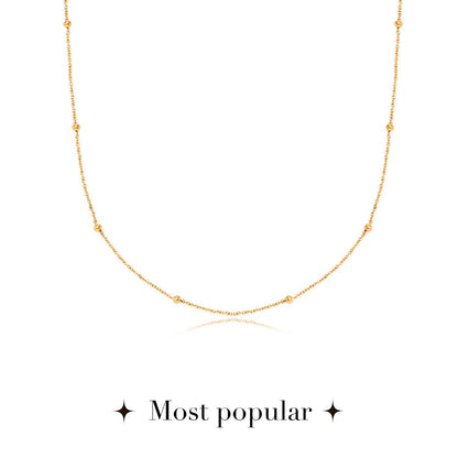 Layering Sphere Chain Necklace (Gold)