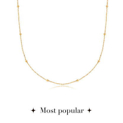 Fingerprint Moon & Star Tag Necklace (Gold)