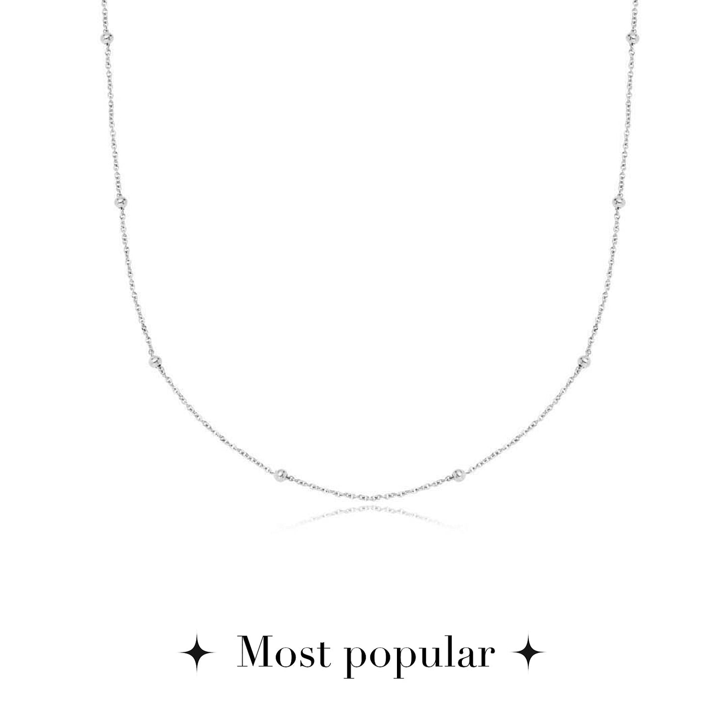 Fingerprint Moon & Star Tag Necklace (Silver)