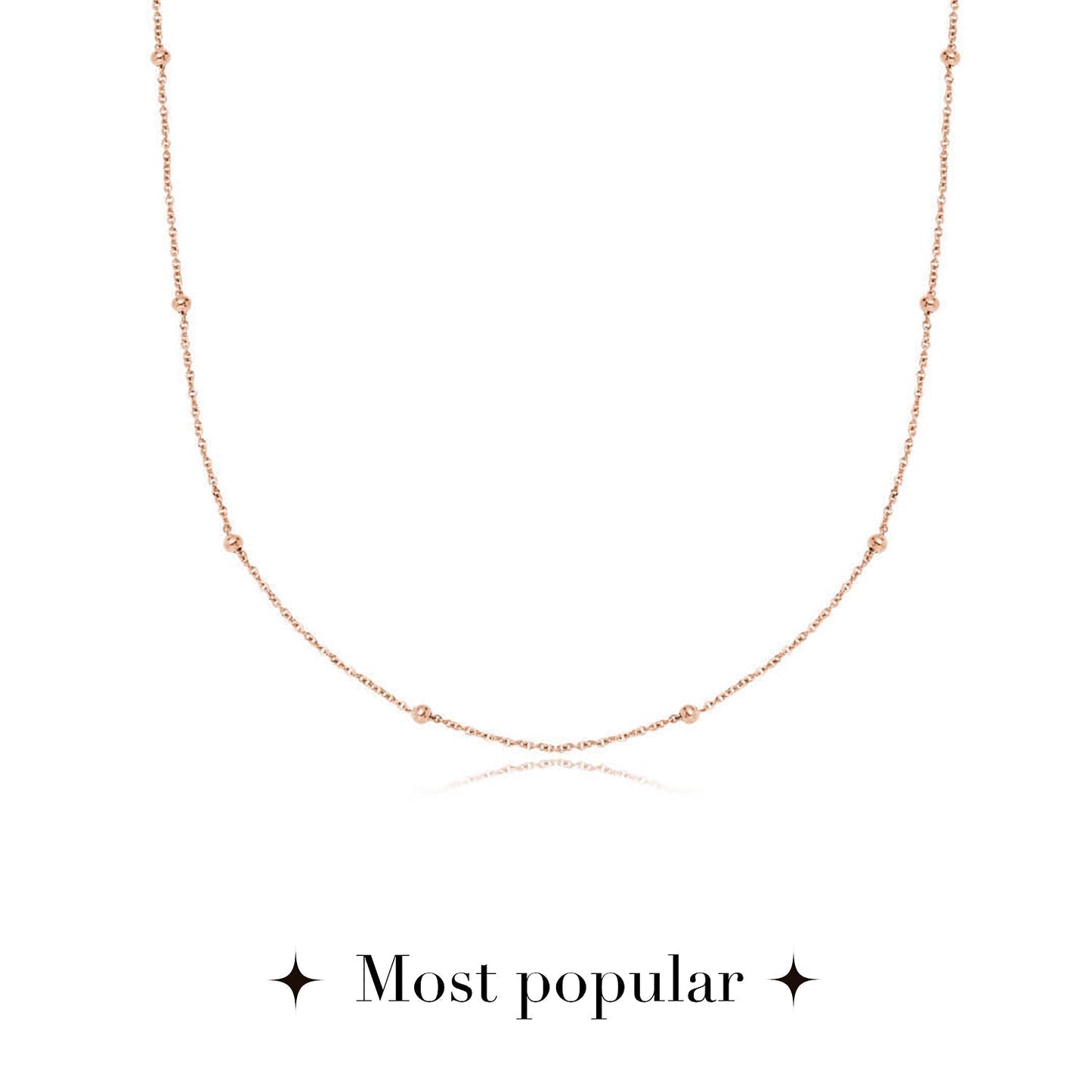 Layering Sphere Chain Necklace (Rose Gold)