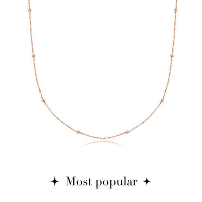 Layering Sphere Chain Necklace (Rose Gold)