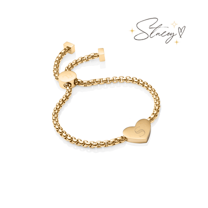 Initial Heart Bracelet (Gold)