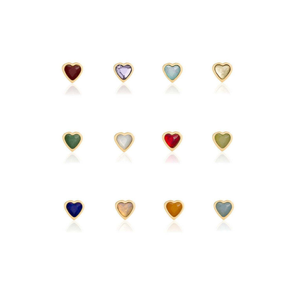 Made Mine Charms - Heart Birthstone Charms (Gold)
