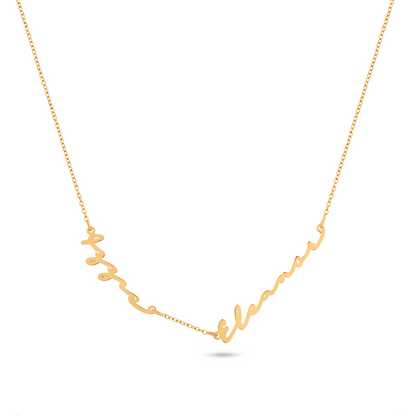 Fine Multi Signature Name Necklace (Gold)