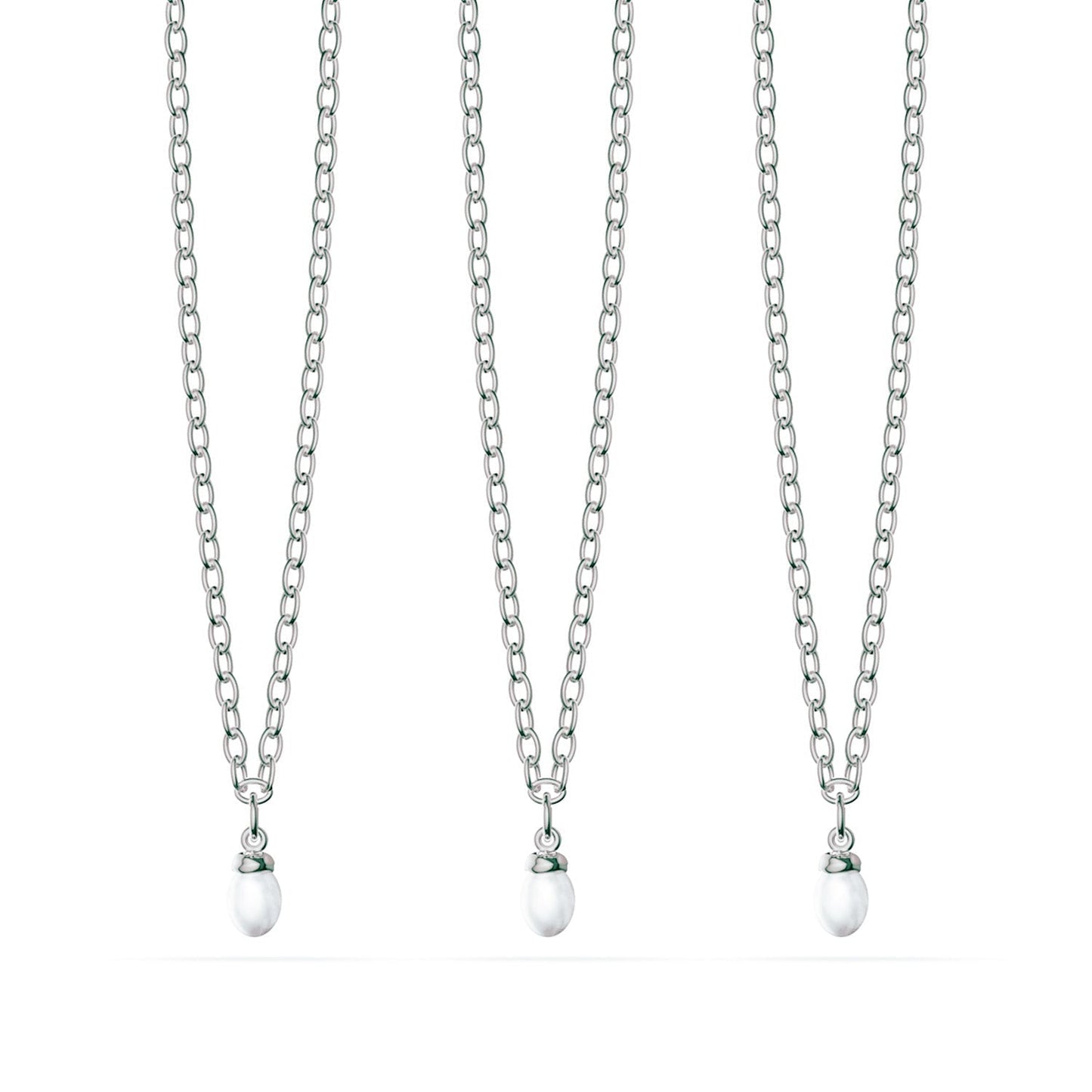 Fine Organic Pearl Necklace Bridesmaid Gift Set (Silver)