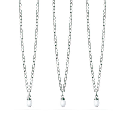 Fine Organic Pearl Necklace Bridesmaid Gift Set (Silver)