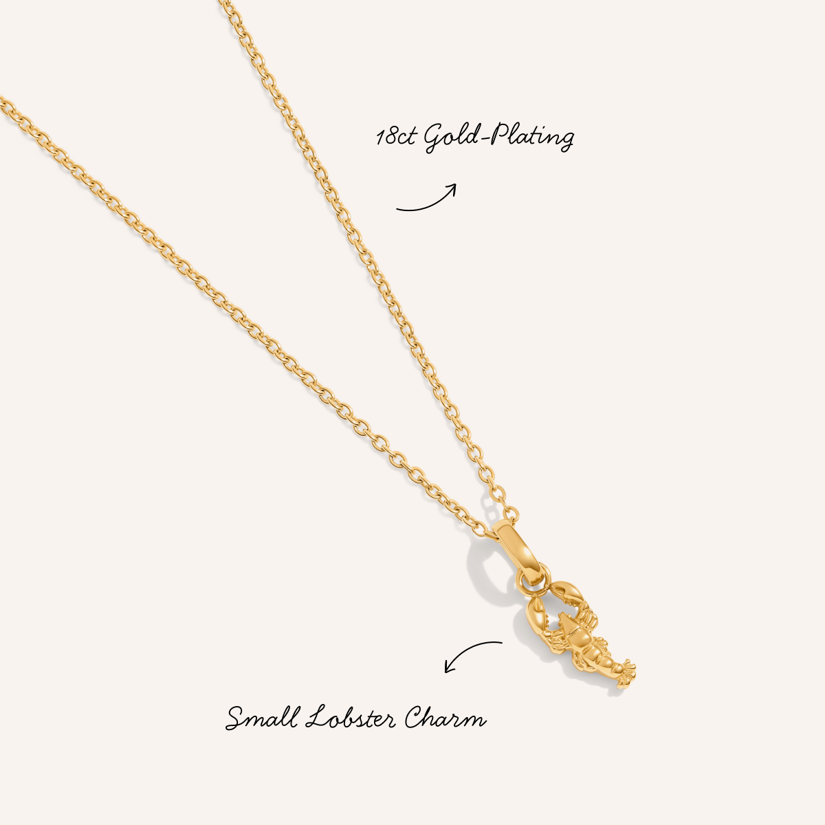Ocean Charms Lobster Necklace (Gold)