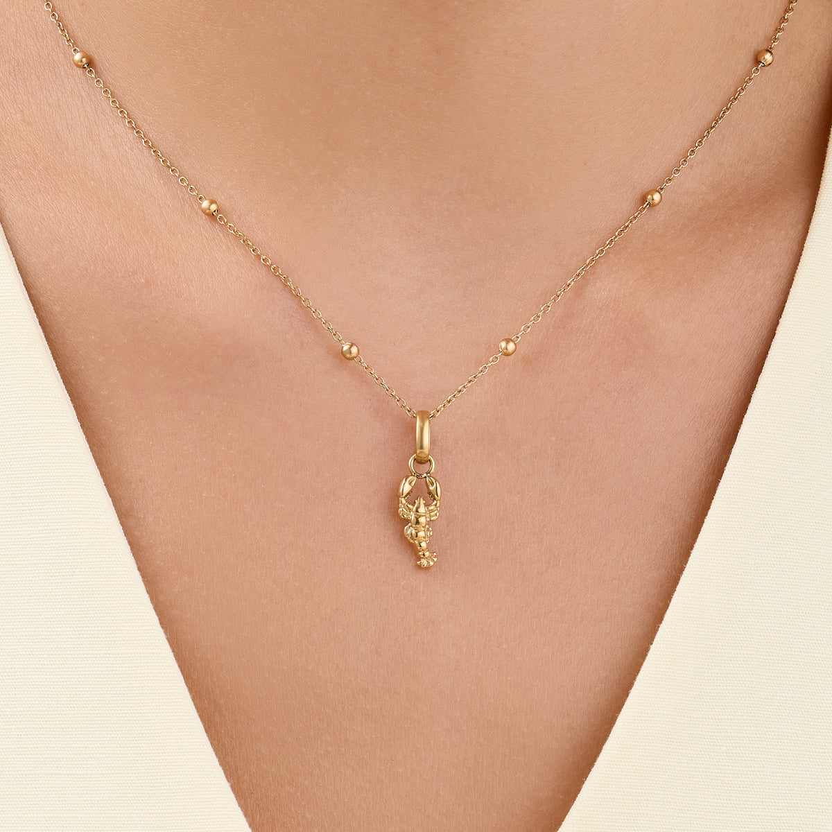 Ocean Charms Lobster Necklace (Gold)