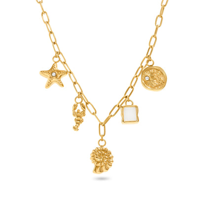 Ocean Charms Necklace (Gold)