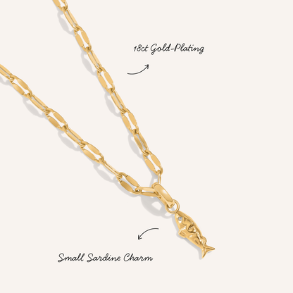 Ocean Charms Sardine Necklace (Gold)