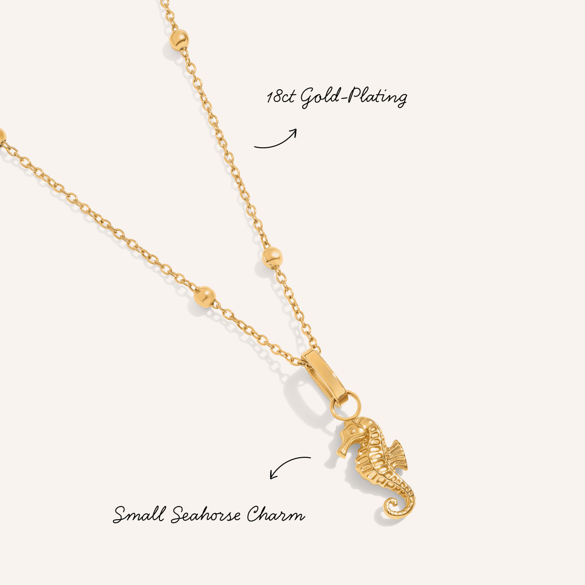 Ocean Charms Seahorse Necklace (Gold)