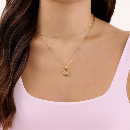 Ocean Charms Sun Necklace (Gold)