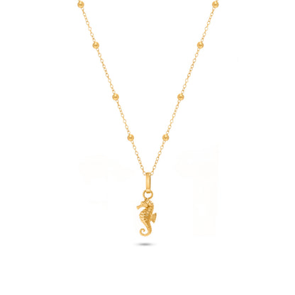Ocean Charms Seahorse Necklace (Gold)
