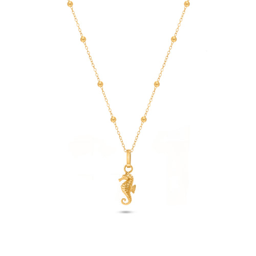 Ocean Charms Seahorse Necklace (Gold)