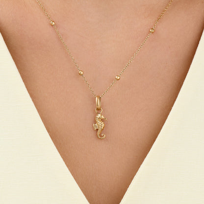 Ocean Charms Seahorse Necklace (Gold)