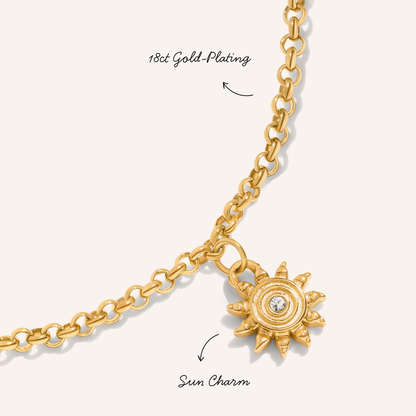 Ocean Charms Sun Anklet (Gold)