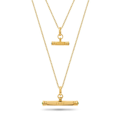 Mini & Me T-Bar Necklace Set (Gold)
