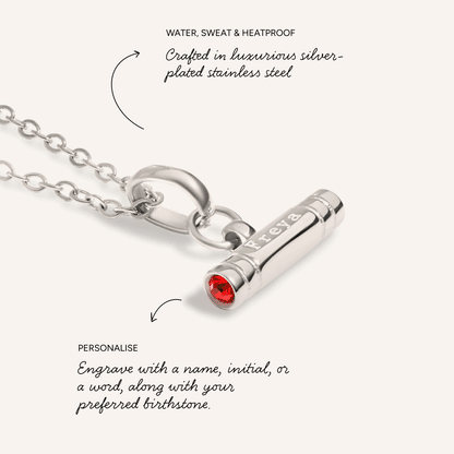 Mini & Me T-Bar Necklace Set (Silver)