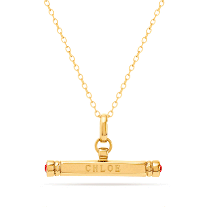 Custom Stamped T-Bar Necklace (Gold)