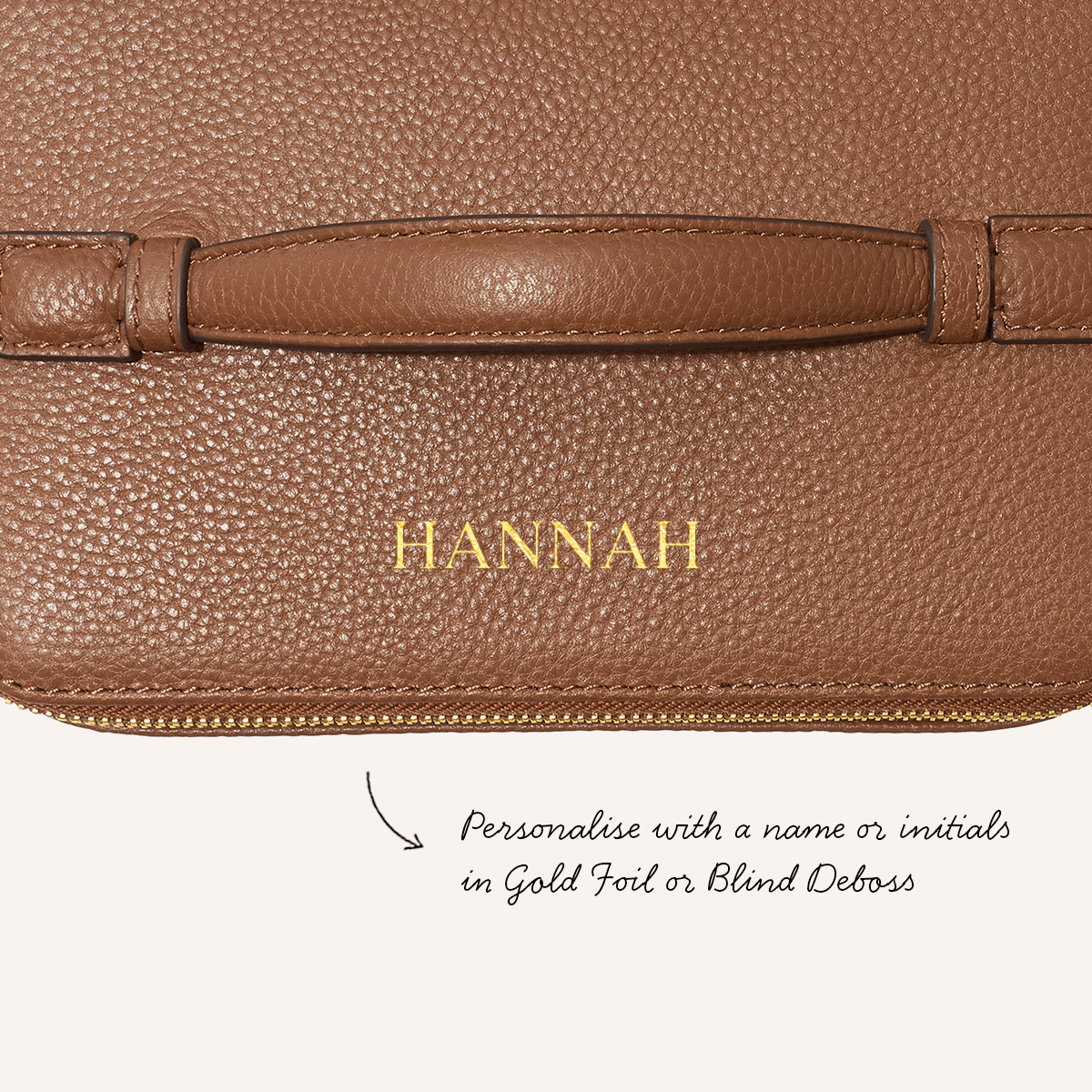 Large Vanity Cosmetic Bag (Tan)
