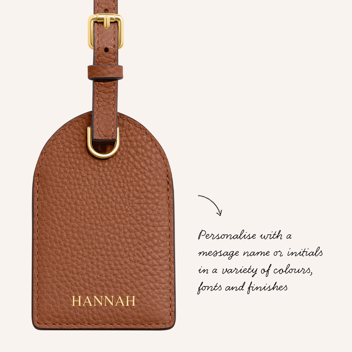 Leather Luggage Tag (Tan)