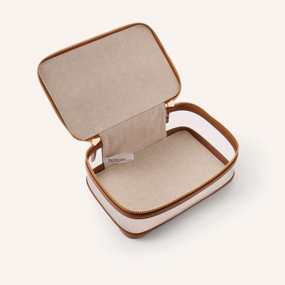 Large Vanity Cosmetic Bag (Tan)
