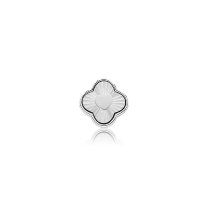 Pearl Clover Charms (Silver) - Initials