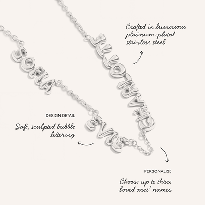 Bubble Name Necklace (Silver)