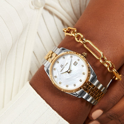 Belgravia 36mm Pearl & Crystal Link Watch