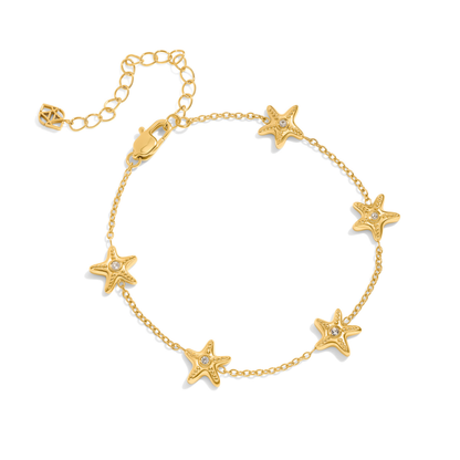 Multi Starfish Bracelet (Gold)
