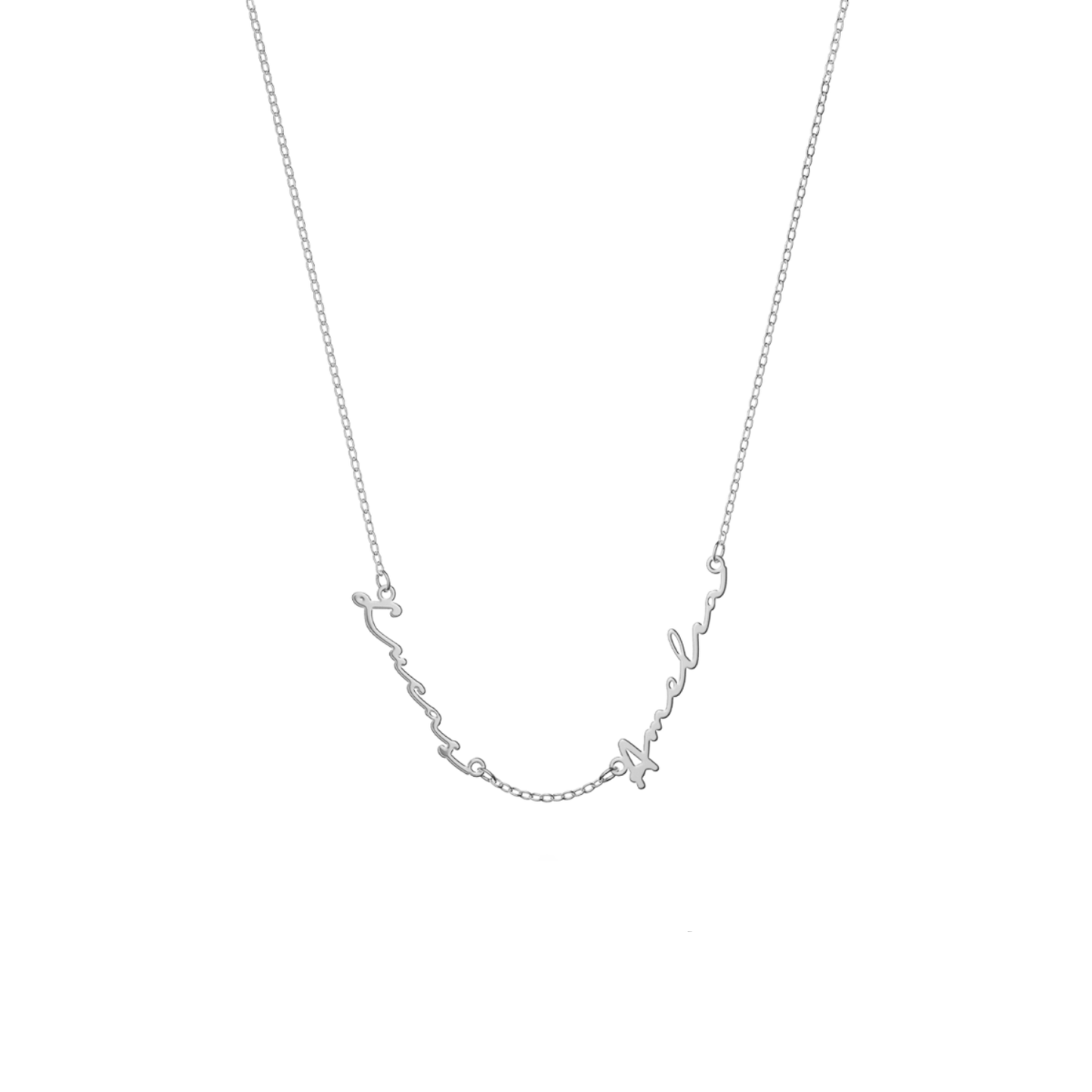 Fine Multi Signature Name Necklace (Silver)