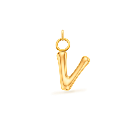 Mini Molten Initial Charm (Gold)