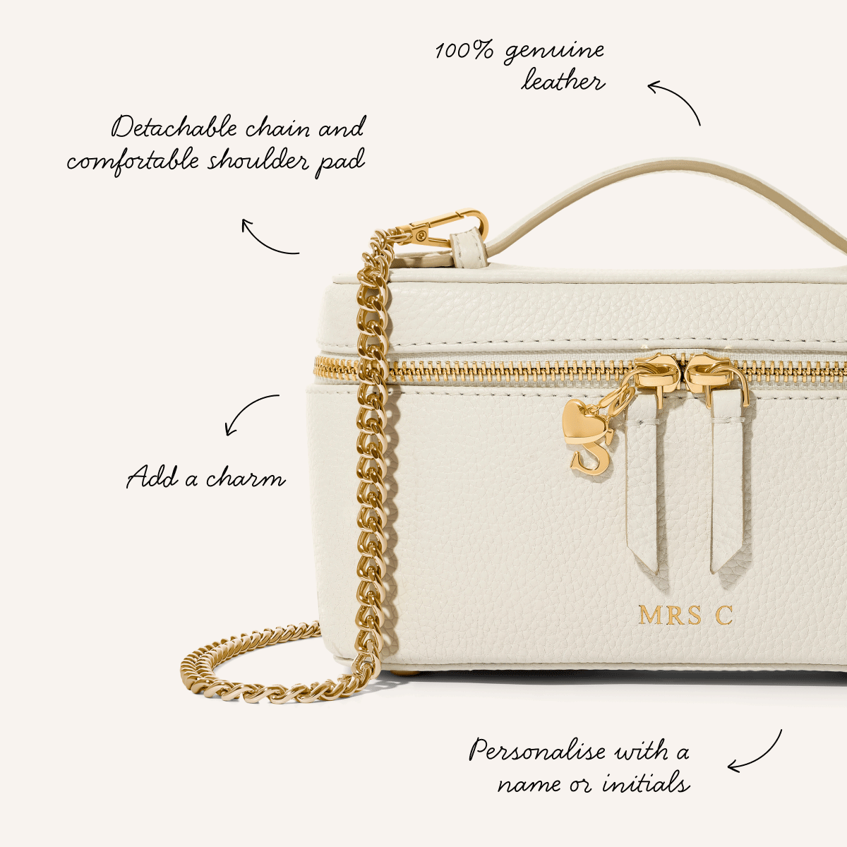 Leather Vanity Bag (Ivory)