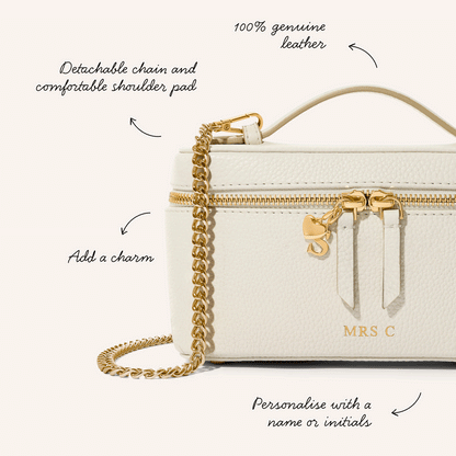 Leather Vanity Bag (Ivory)
