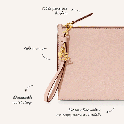 Leather Clutch Pouch (Blush)