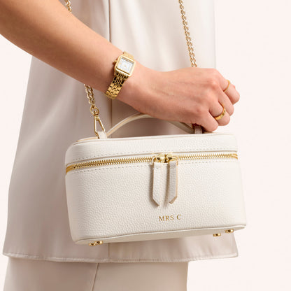 Leather Vanity Bag (Ivory)