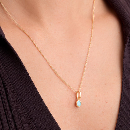 Signature Cut Amazonite Necklace (Gold)