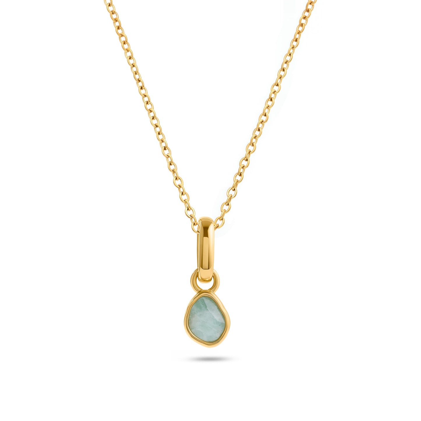 Signature Cut Amazonite Necklace (Gold)