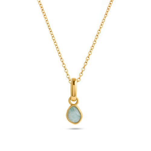 Signature Cut Amazonite Necklace (Gold)