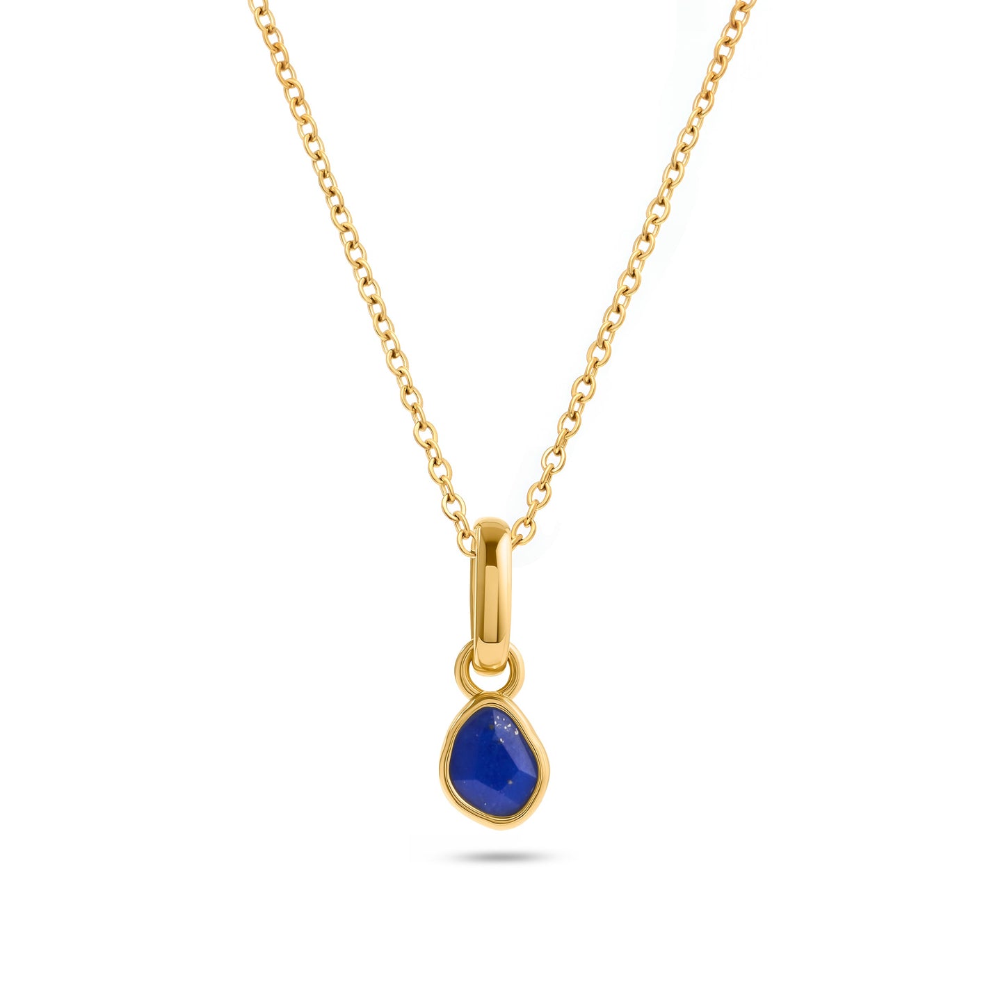Signature Cut Blue Lapis Necklace (Gold)