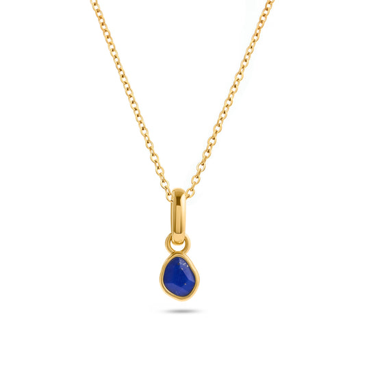 Signature Cut Blue Lapis Necklace (Gold)