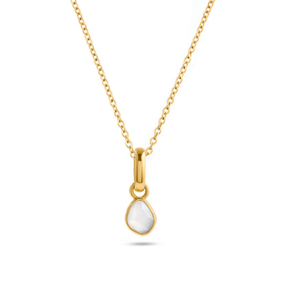 Signature Cut White Quartz Necklace (Gold)